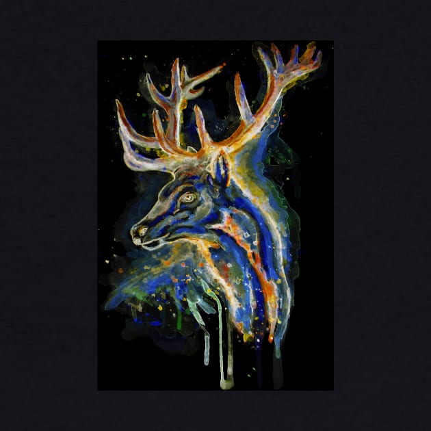 Elk Head Reversed Colors by Marian Voicu